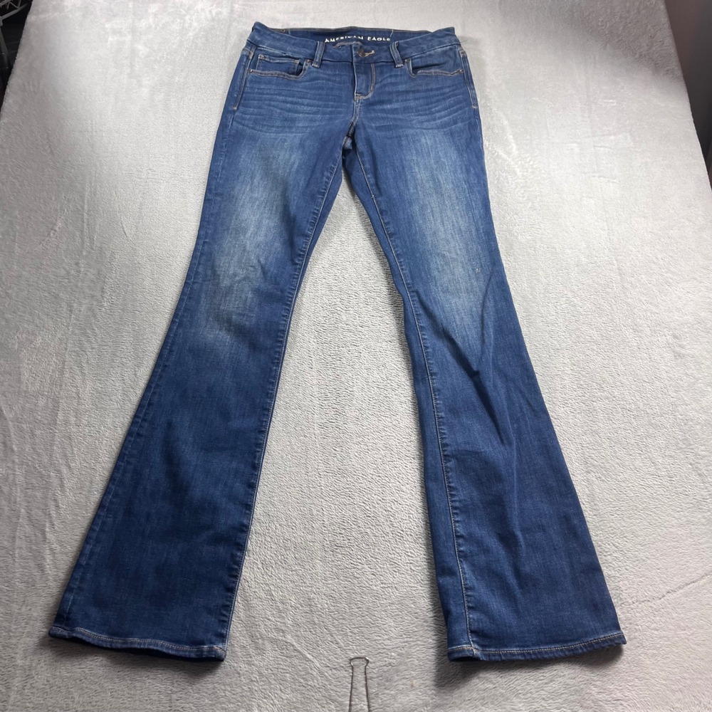American Eagle Curvy Kick Boot Blue Jeans Womens 4 Long Next Level Stretch